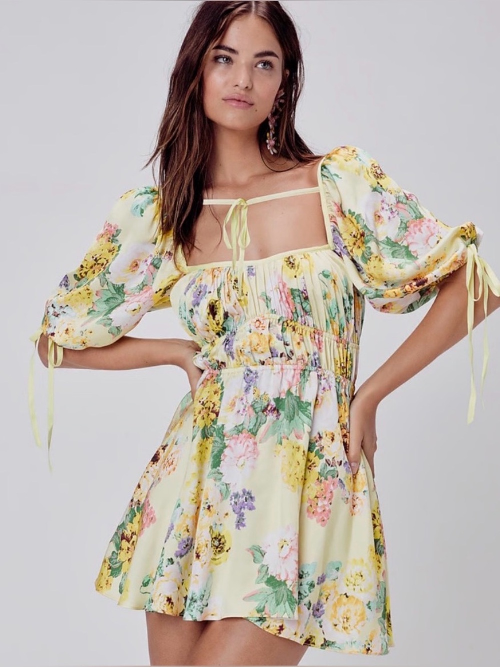 For Love & Lemons Leigh floral mini dress size small